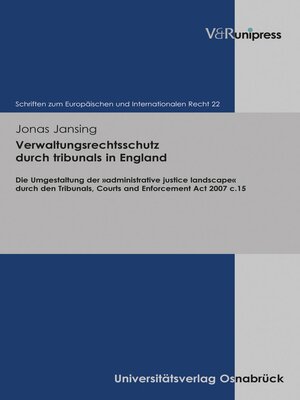 cover image of Verwaltungsrechtsschutz durch tribunals in England